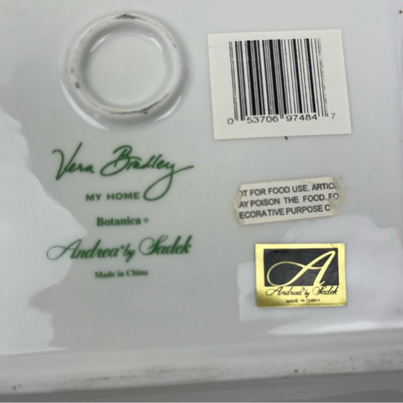 RARE-Beautiful Vera Bradley Home Sadek square ceramic dish - Picture 5 of 7